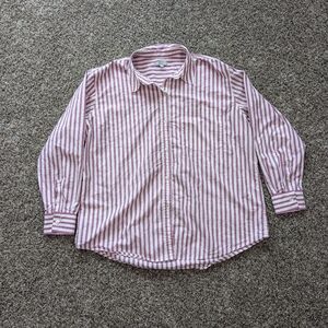 Rails Arlo Cali Stripe Button Down Shirt Size Large Pink and White